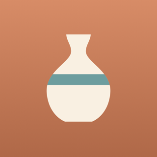 Potter’s Stages app icon: a cream vase with a teal band on terracotta